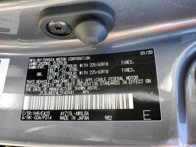 JTJGJRDZ4L2140941 - 2020 LEXUS NX 300H GRAY photo 13