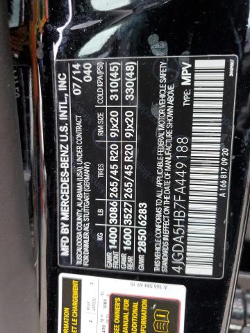 4JGDA5HB7FA449188 - 2015 MERCEDES-BENZ ML 350 4MATIC BLACK photo 13