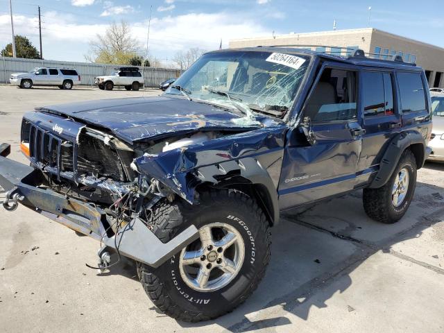 1J4FF48S21L554284 - 2001 JEEP CHEROKEE SPORT BLUE photo 1