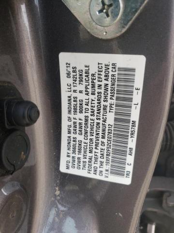 19XFB2F52CE078312 - 2012 HONDA CIVIC LX GRAY photo 13
