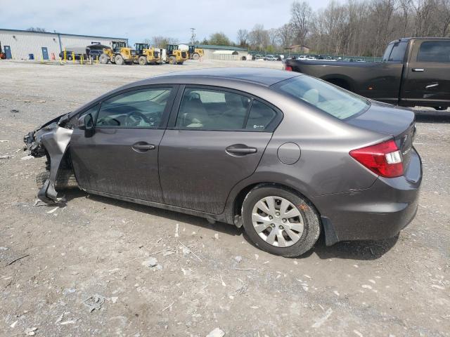 19XFB2F52CE078312 - 2012 HONDA CIVIC LX GRAY photo 2