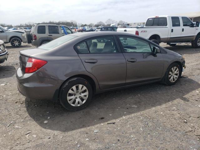 19XFB2F52CE078312 - 2012 HONDA CIVIC LX GRAY photo 3
