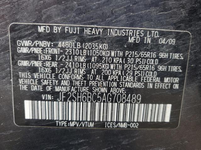 JF2SH6BC5AG708489 - 2010 SUBARU FORESTER XS Gris foto 14