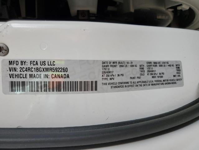 2C4RC1BGXMR592260 - 2021 CHRYSLER PACIFICA TOURING L WHITE photo 13