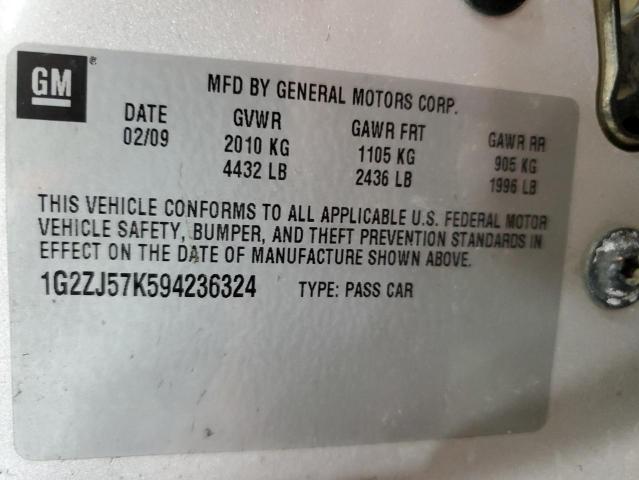 1G2ZJ57K594236324 - 2009 PONTIAC G6 SILVER photo 13