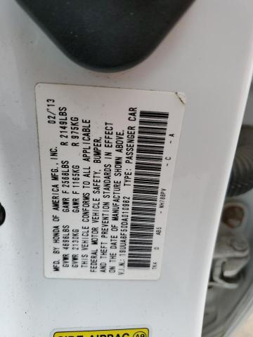 19UUA8F50DA010982 - 2013 ACURA TL TECH WHITE photo 12