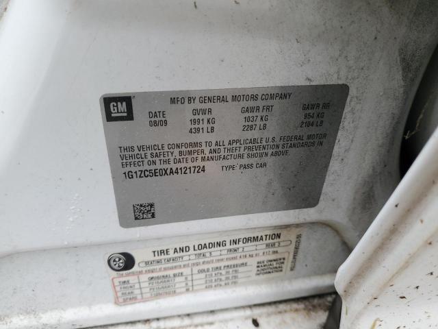 1G1ZC5E0XA4121724 - 2010 CHEVROLET MALIBU 1LT WHITE photo 12