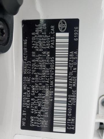 4T1G11AK1PU790585 - 2023 TOYOTA CAMRY SE NIGHT SHADE WHITE photo 12