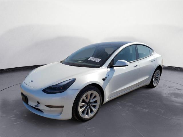 5YJ3E1EA1NF188087 - 2022 TESLA MODEL 3 WHITE photo 1