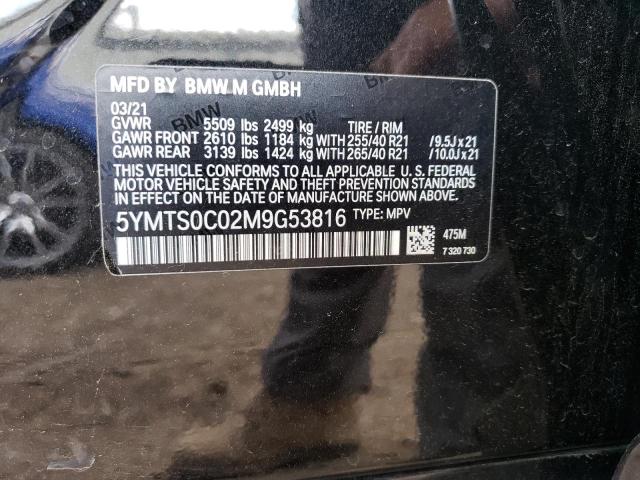 5YMTS0C02M9G53816 - 2021 BMW X3 M COMPETITION أسود صورة 13