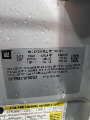 1G1ZE5E17BF287921 - 2011 CHEVROLET MALIBU LTZ 银色 照片 12