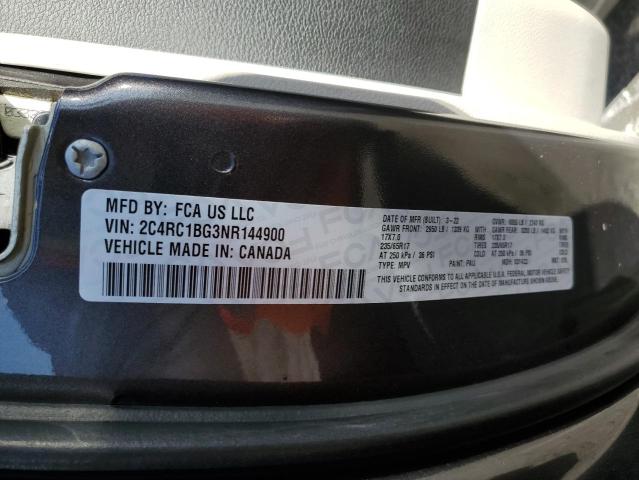 2C4RC1BG3NR144900 - 2022 CHRYSLER PACIFICA TOURING L BLACK photo 13