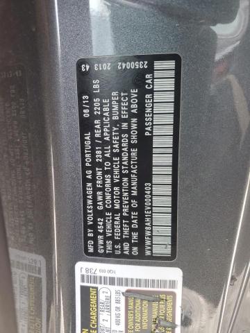 WVWFW8AH1EV000403 - 2014 VOLKSWAGEN EOS LUX GRAY photo 12