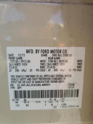 2LMPJ6LR2GBL48691 - 2016 LINCOLN MKX RESERVE Krem foto 14