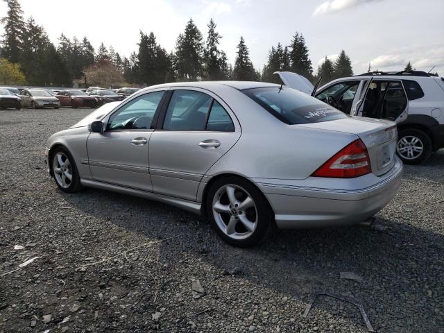 WDBRF40J85F709476 - 2005 MERCEDES-BENZ C 230K SPORT SEDAN SILVER photo 2