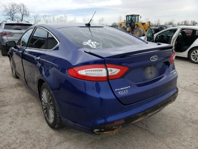 3FA6P0K92FR297255 - 2015 FORD FUSION TITANIUM BLUE photo 3