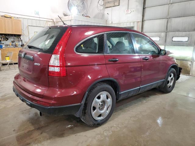 5J6RE4H37AL072211 - 2010 HONDA CR-V LX BURGUNDY photo 3