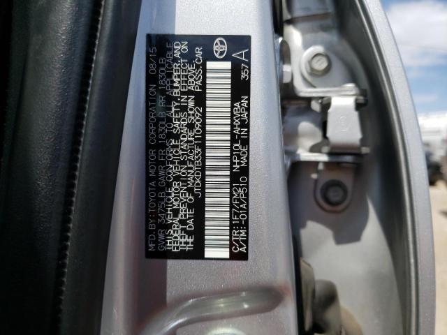 JTDKDTB33F1109092 - 2015 TOYOTA PRIUS C SILVER photo 12