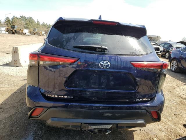 5TDGZRBH5LS020810 - 2020 TOYOTA HIGHLANDER XLE BLUE photo 6