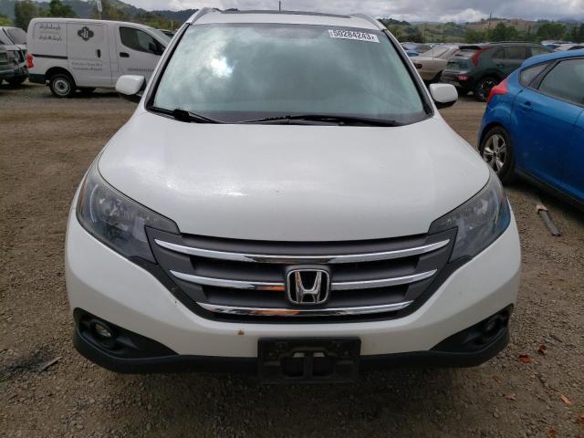 5J6RM3H72CL019192 - 2012 HONDA CR-V EXL WHITE photo 5