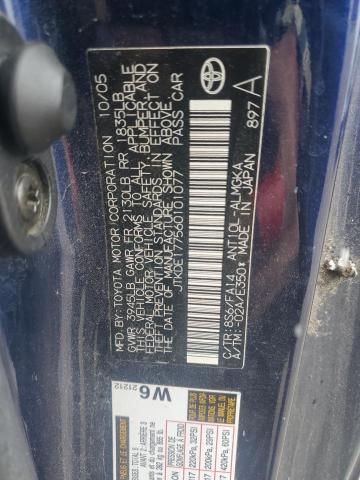 JTKDE177560101077 - 2006 TOYOTA SCION TC ლურჯი ფოტო 12