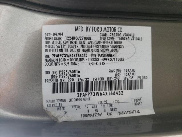 2FAFP73W64X168432 - 2004 FORD CROWN VICT GRAY photo 13