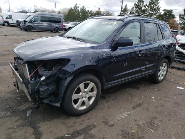 5NMSH73E78H168859 - 2008 HYUNDAI SANTA FE SE BLUE photo 1