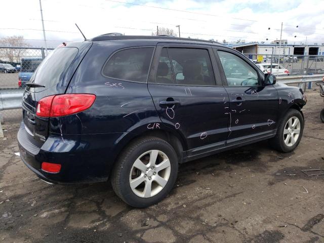 5NMSH73E78H168859 - 2008 HYUNDAI SANTA FE SE BLUE photo 3