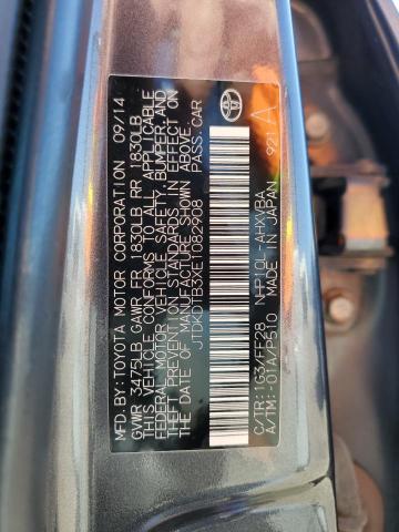 JTDKDTB3XE1082908 - 2014 TOYOTA PRIUS C GRAY photo 12