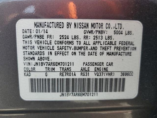 JN1BV7AR6EM701211 - 2014 INFINITI Q50 BASE SILVER photo 12