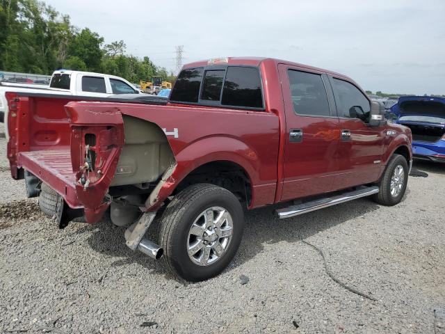 1FTFW1ET5DFA00581 - 2013 FORD F150 SUPERCREW BURGUNDY photo 3