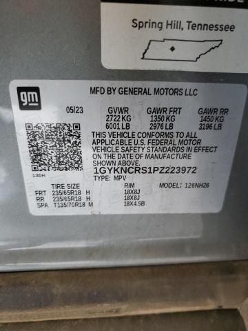 1GYKNCRS1PZ223972 - 2023 CADILLAC XT5 PREMIUM LUXURY GRAY photo 12