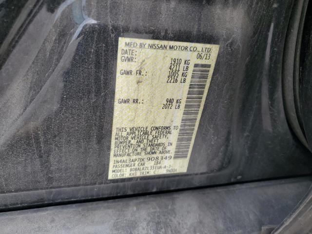 1N4AL3AP7DC908349 - 2013 NISSAN ALTIMA 2.5 BLACK photo 12