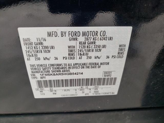 1FM5K8AR5HGB54214 - 2017 FORD EXPLORER POLICE INTERCEPTOR BLACK photo 13