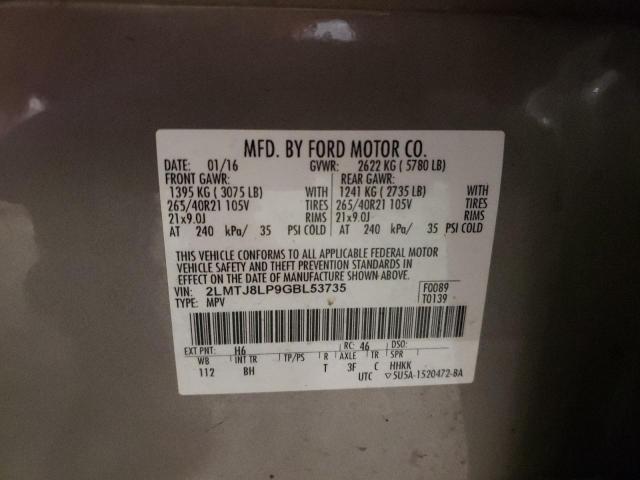 2LMTJ8LP9GBL53735 - 2016 LINCOLN MKX RESERVE Boz foto 12