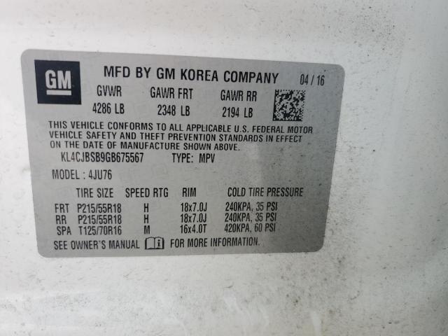 KL4CJBSB9GB675567 - 2016 BUICK ENCORE CONVENIENCE 白色 照片 13