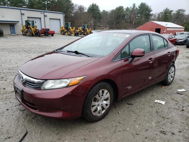 2HGFB2F58CH603606 - 2012 HONDA CIVIC LX MAROON photo 1