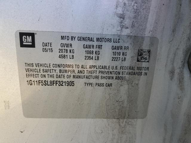 1G11F5SL8FF321905 - 2015 CHEVROLET MALIBU LTZ 银色 照片 12