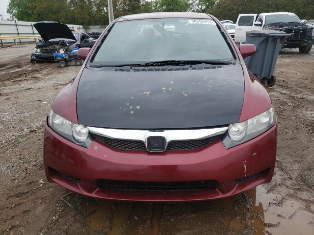 2HGFA16609H361294 - 2009 HONDA CIVIC LX-S برغندي صورة 5