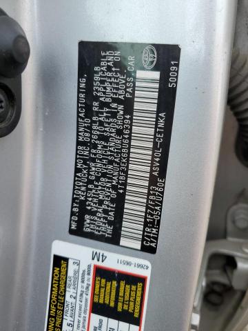 4T1BF3EK6BU646394 - 2011 TOYOTA CAMRY BASE SILVER photo 12