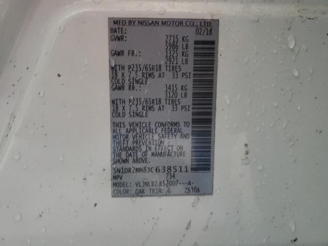 5N1DR2MM8JC638511 - 2018 NISSAN PATHFINDER S WHITE photo 13