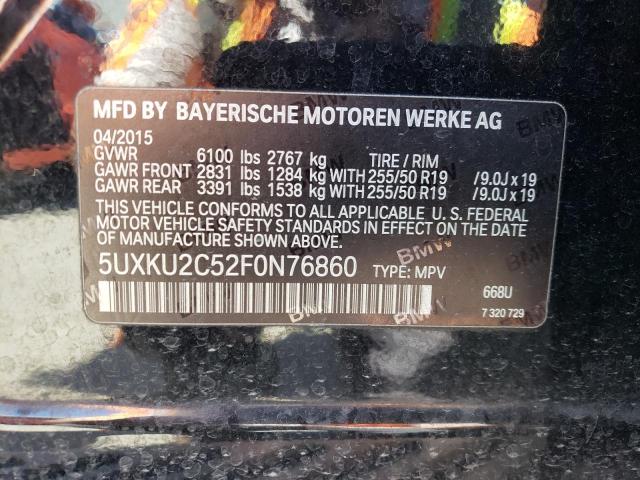 5UXKU2C52F0N76860 - 2015 BMW X6 XDRIVE35I BLACK photo 12