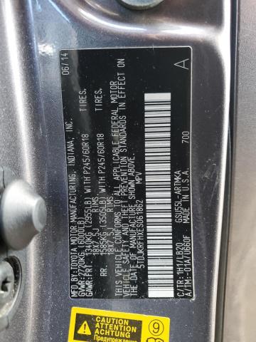 5TDJKRFHXES061862 - 2014 TOYOTA HIGHLANDER XLE 灰色 照片 13