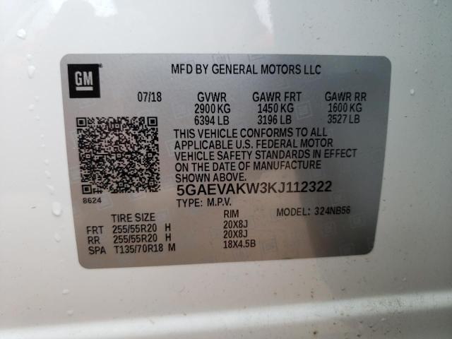 5GAEVAKW3KJ112322 - 2019 BUICK ENCLAVE ESSENCE 白色 照片 14