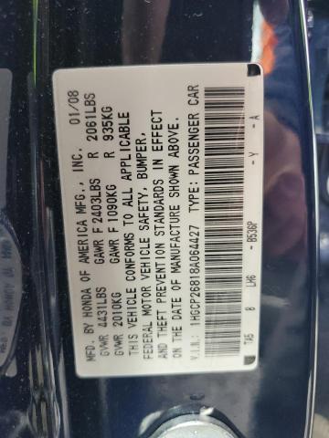 1HGCP26818A064427 - 2008 HONDA ACCORD EXL BLUE photo 12