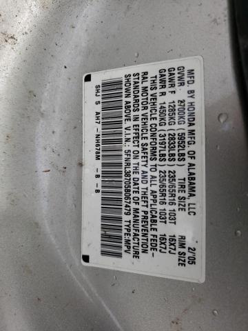 5FNRL38705B067479 - 2004 HONDA ODYSSEY EXL SILVER photo 13