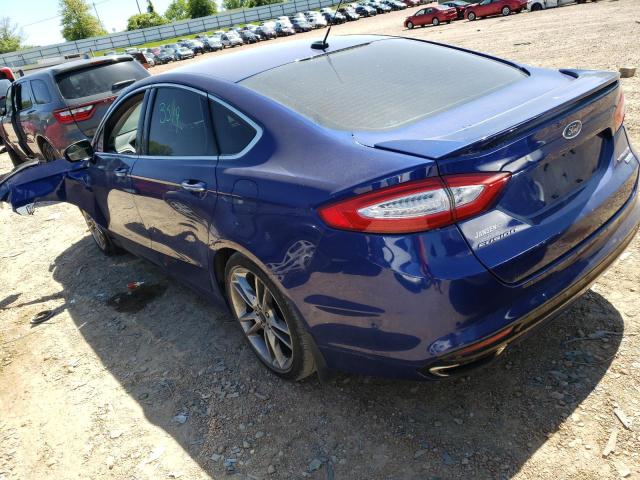 3FA6P0K93ER280947 - 2014 FORD FUSION TITANIUM BLUE photo 2