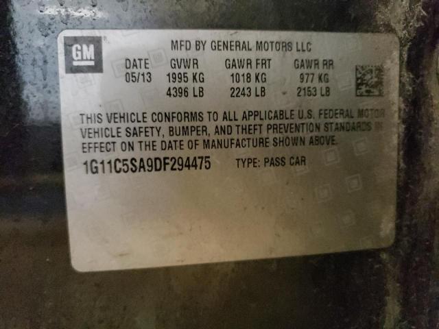 1G11C5SA9DF294475 - 2013 CHEVROLET MALIBU 1LT შავი ფოტო 12