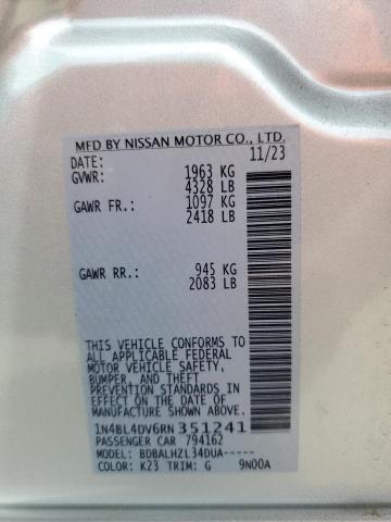 1N4BL4DV6RN351241 - 2024 NISSAN ALTIMA SV SILVER photo 12