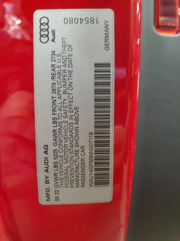 WAUY4GF50NN007119 - 2022 AUDI S5 PRESTIGE RED photo 13